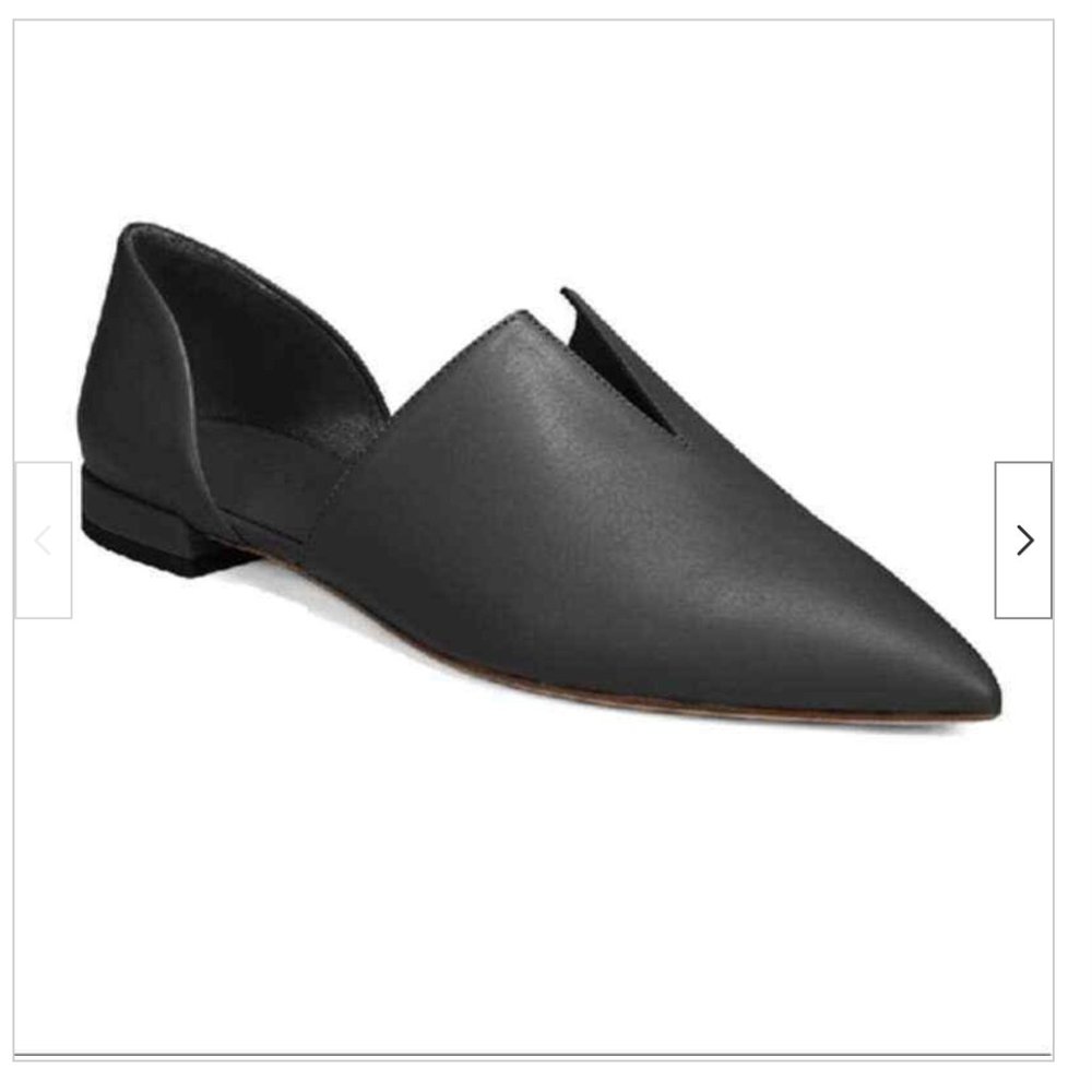 NEW (w/o box) Vince Darlington Leather Pointed Toe Slip-On Flats, Black, Size 6